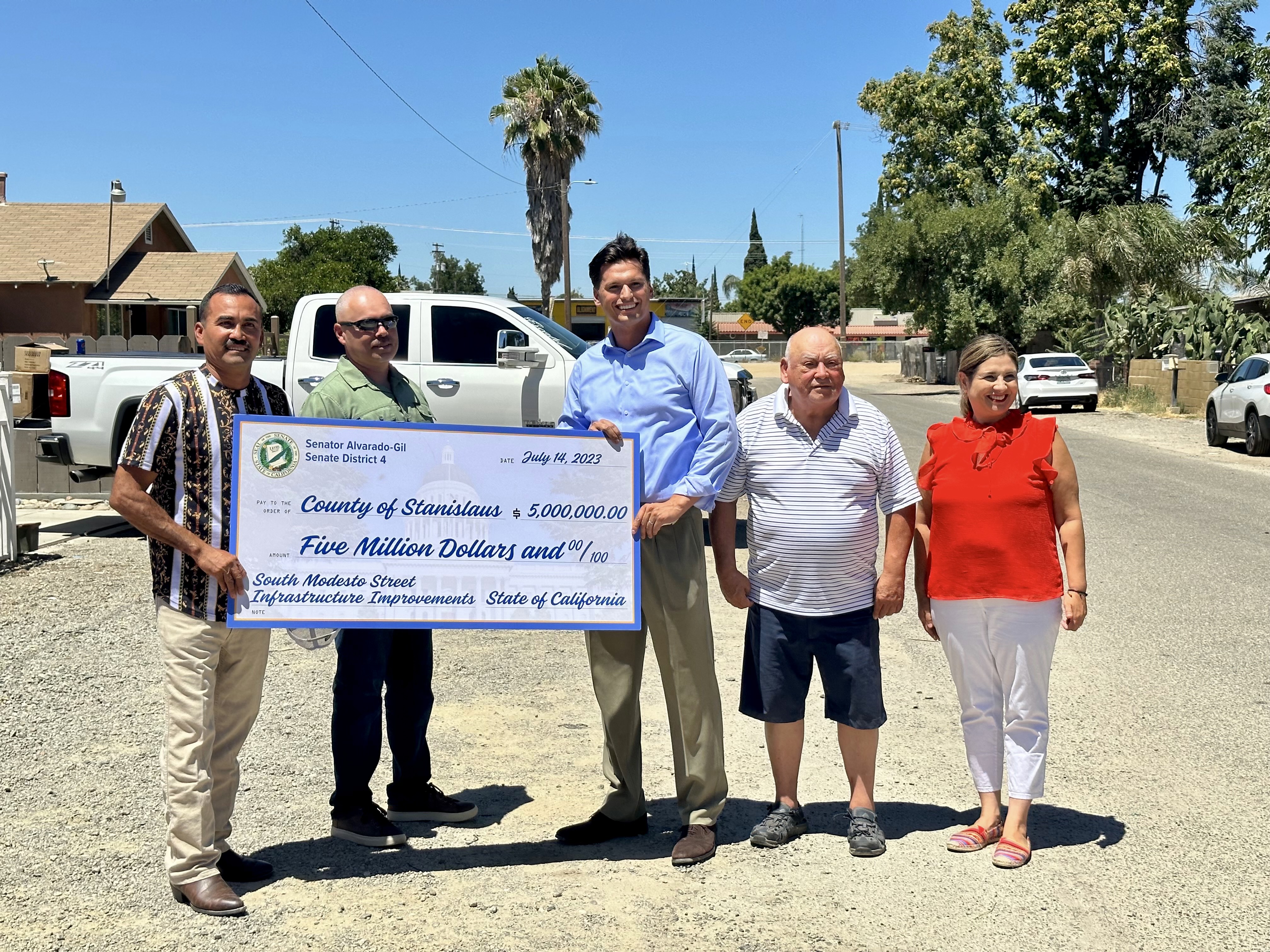 Check Presentation From Senator Marie Alvarado-Gil for $5 Million Dollars for South Modesto 2023