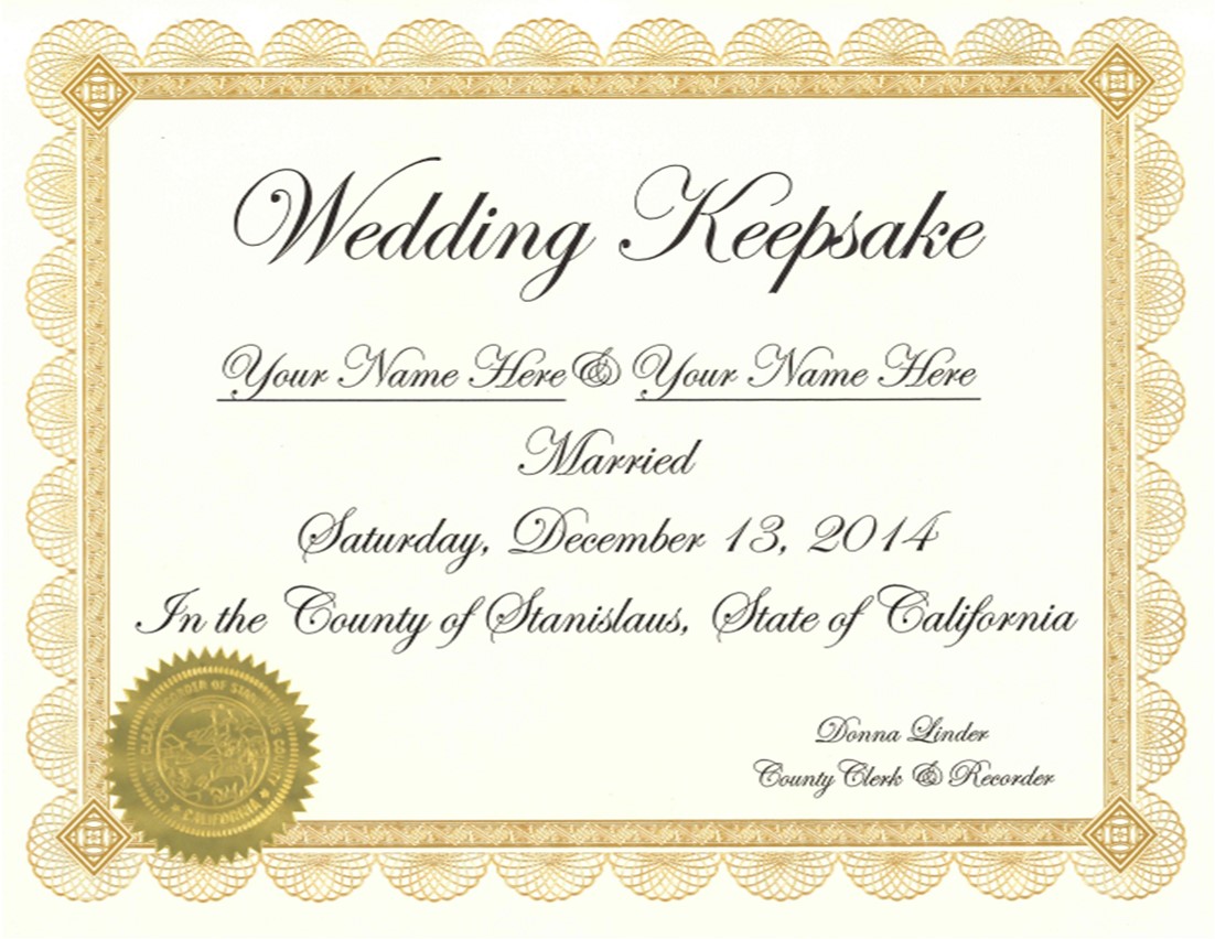 Wedding keepsake sample