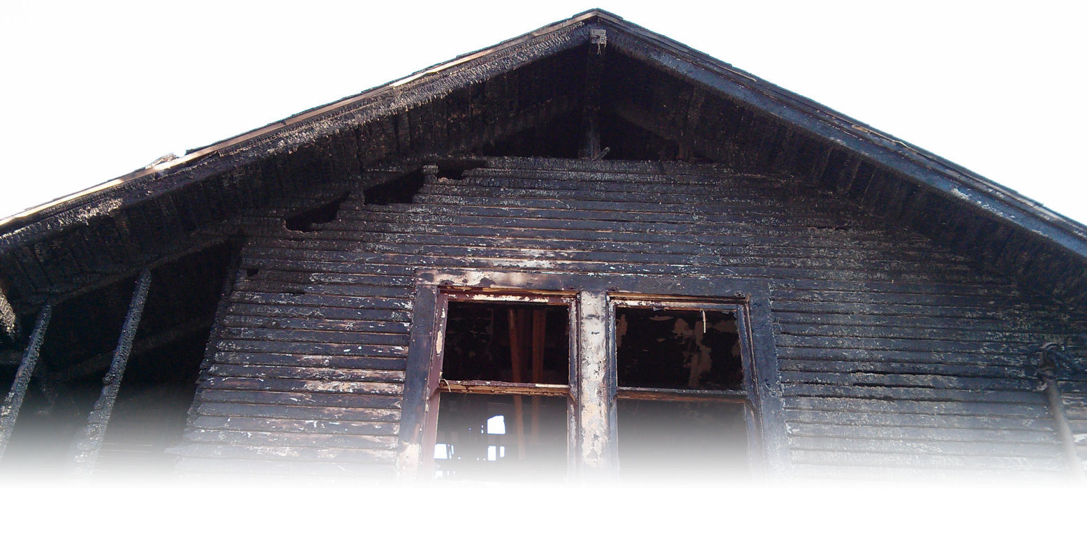 Image of a fire damaged residence.