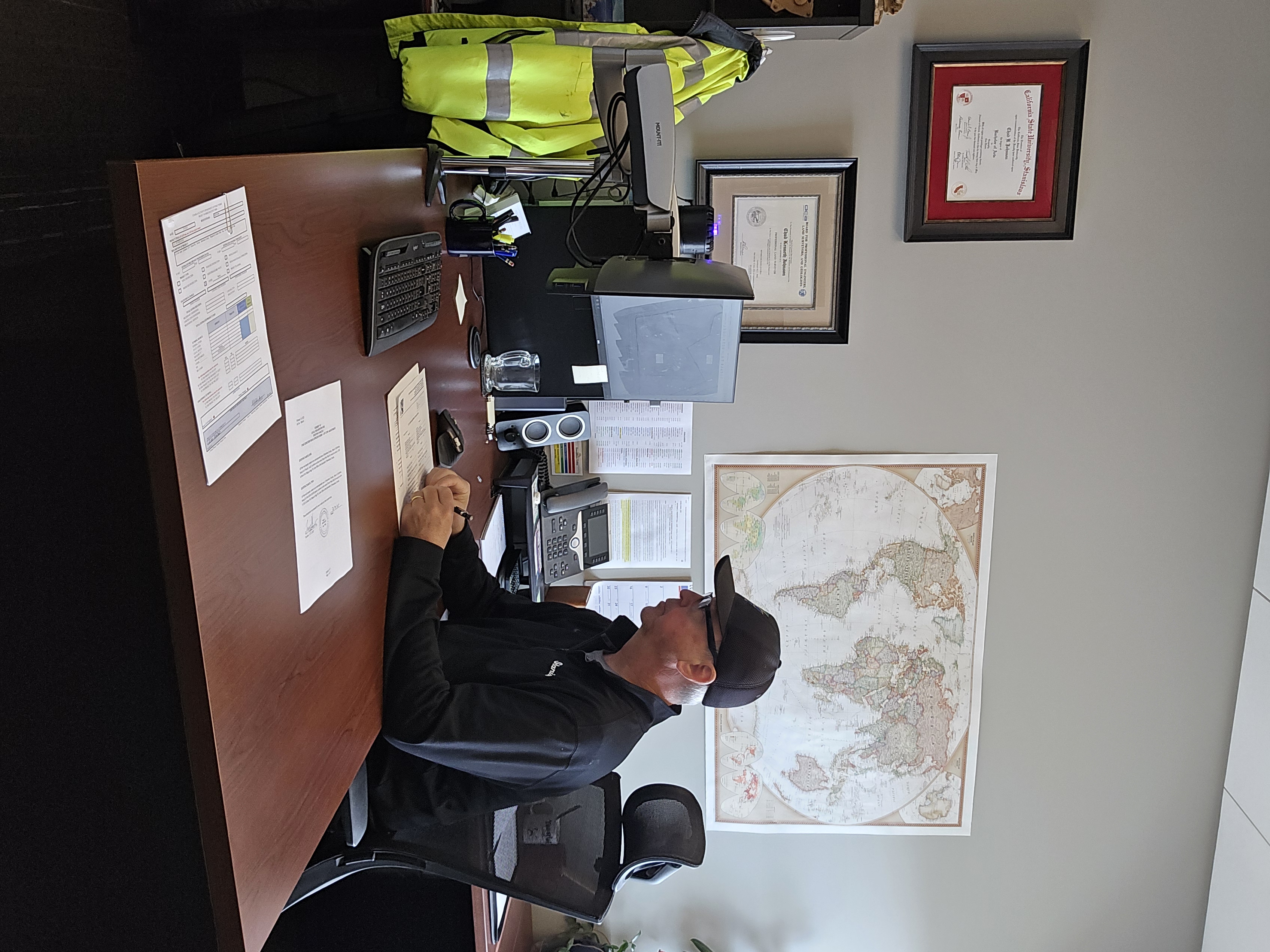 Chad Johnson sitting at his desk