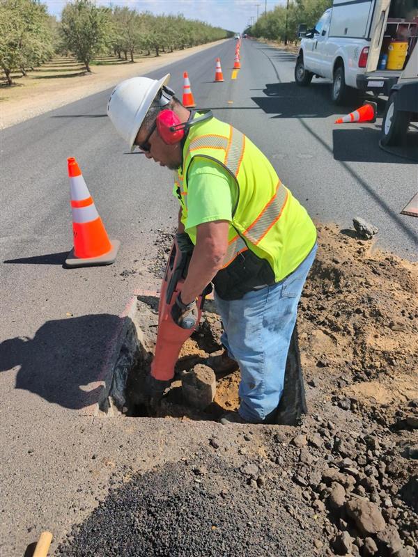Road work being done in the street
